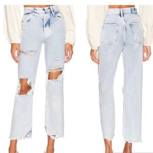 NWT Free People Tapered Baggy High Rise Acid Wash Boyfriend Jeans